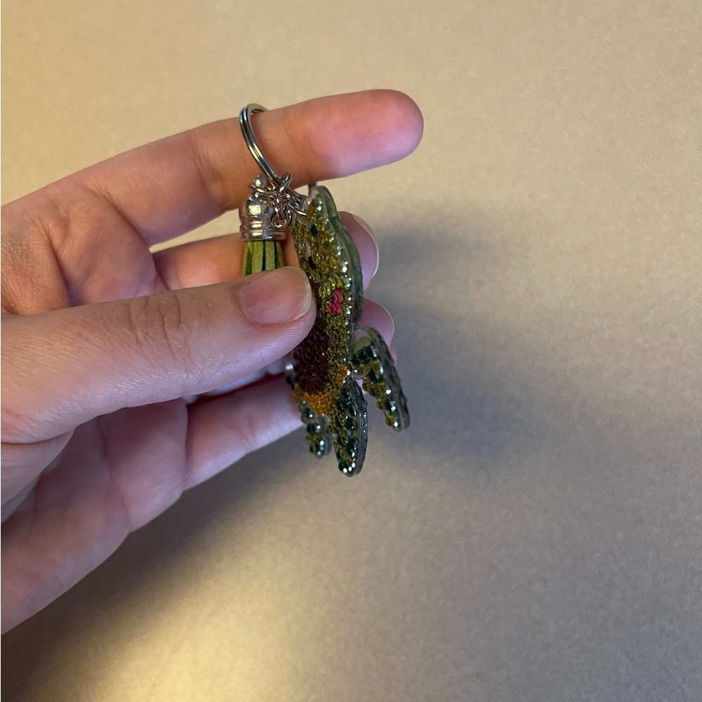 Handmade Diamond Dot Keychain - Turtle - Picture 2 of 4